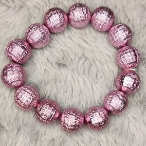 Metallic Pink Beaded Bracelet